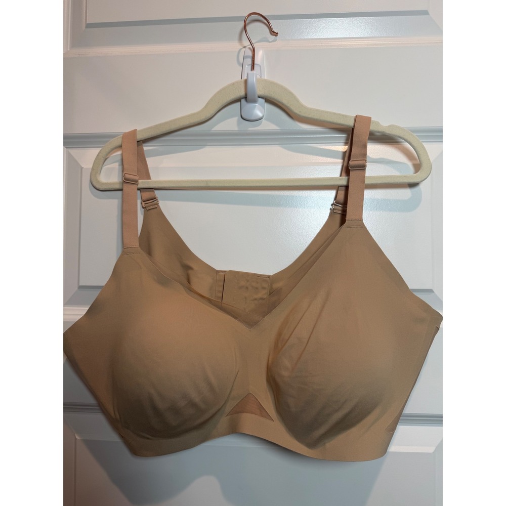 Honeylove Crossover Bra Tan Nude Wireless Smoothing LWBR0302 Size 2X